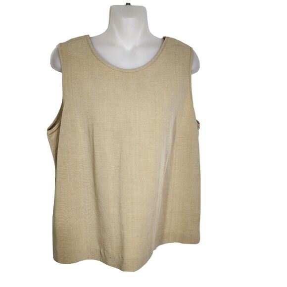 Draper's & Damon's Women Jacket Tank Shell 2 Piece Size 12 Linen Blend Flip Cuff - Picture 3 of 12